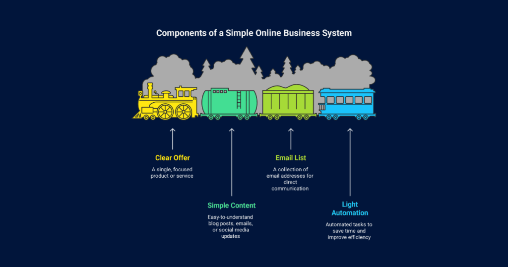 simple online business system funnel diagram
